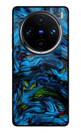 Dark Blue Abstract Vivo X100 Pro Back Cover